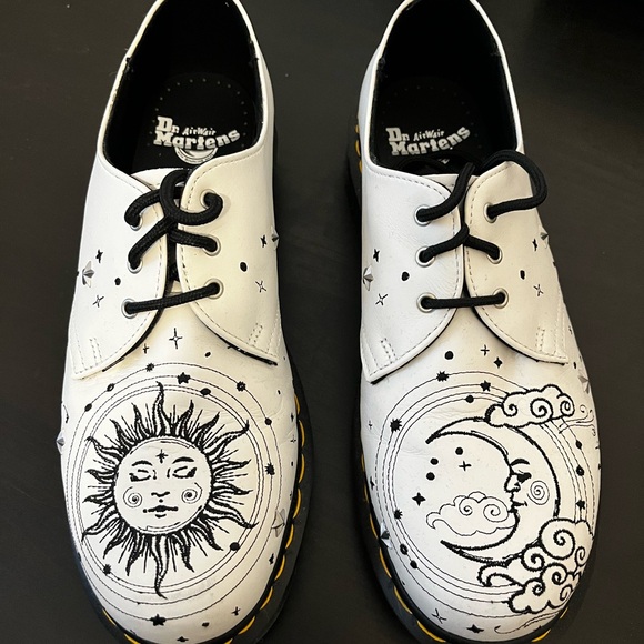 Dr. Martens Cosmic White and Black Oxfords - Picture 1 of 8
